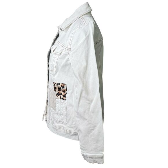 NWT LOGO White Patchwork Denim Jacket (0) - Picture 5 of 10